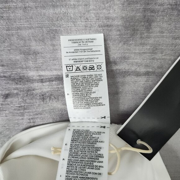 NWT White Sport Bra FastImpact Luxe Run High-Support adidas - Picture 8 of 13